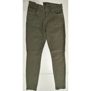 7 For All Mankind‎ NWT Ankle Skinny Jeans Olive Green Mid Rise Denim Jeans Sz 27